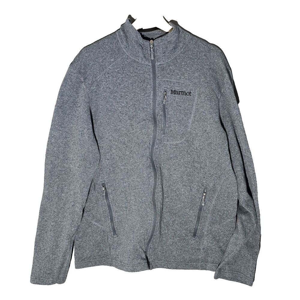 Marmot Gorpcore Sweater Fleece Full Zip Jacket Heather Gray‎ XL